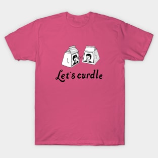 Let's Curdle Cuddling Milk Cartons - Black & White T-Shirt